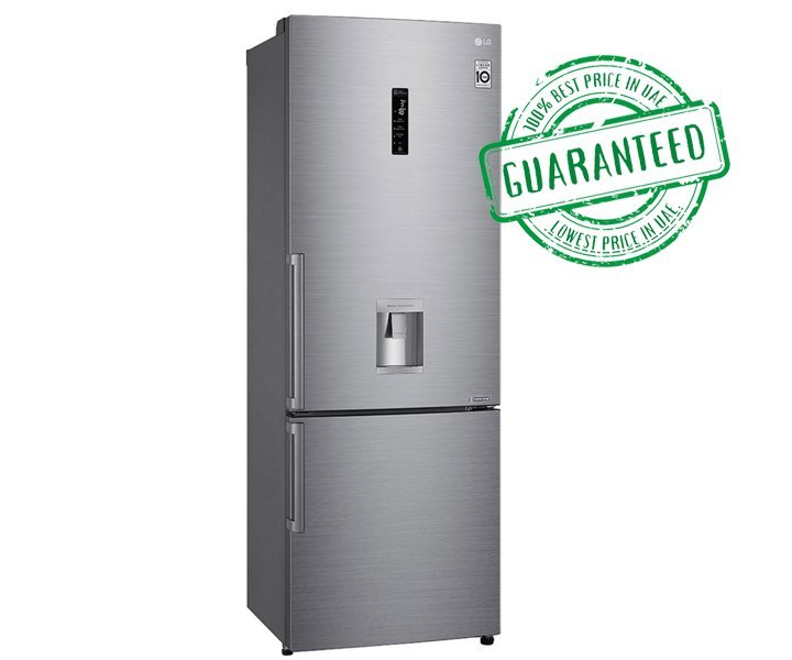 LG 446 Litres Bottom Freezer Refrigerators With Water Dispenser Inverter Linear Compressor Silver Model GCF689BLCM | 1 Year Full 5 Years Compressor Warranty