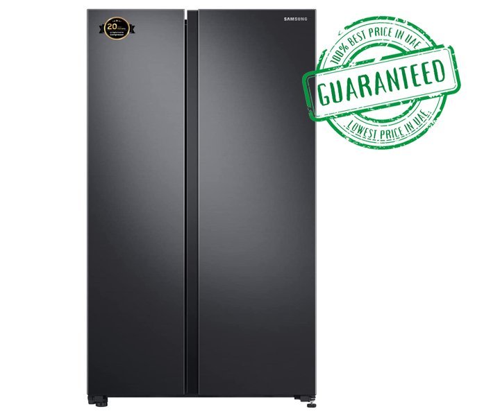 Samsung Side by Side Refrigerator 680 L Twin cool with Digital Inverter Technology Matte Black Model- RS62R5001B4 | 1 Year Full 20 Years Compressor Warranty