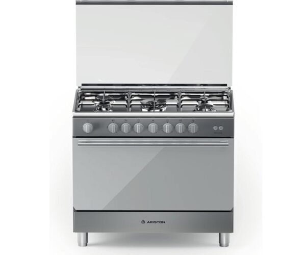 Ariston Freestanding Full Gas Cooking Range 90 x 60cm With 5 Burners Automatic Ignition Stainless Steel Model- BAM951EGSM