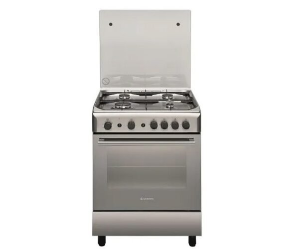 Ariston 60x60 cm Freestanding Cooker Gas Oven and Gas Hob Enamelled Grids Inox Colour Model- A6GG1FXEX