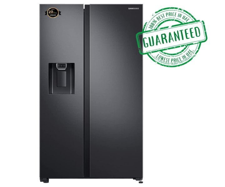 Samsung 640 Ltrs Side By Side Refrigerator Grey/Black Model- RS64R5331B4 | 1 Year Full 20 Years Compressor Warranty