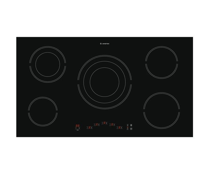 Ariston 90 cm Built-in Electric Ceramic Hob With 5 Radiant Plates Black Colour Model- HR9012BIA1 | 1 Year Full Warranty