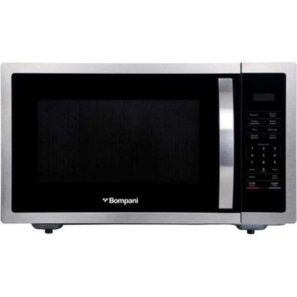 Bompani 45 Liters Microwave Oven Digital Controls, LED Display, 11 Power Levels, 6 Auto Menus, 95-min Timer, Quick Start, Glass Turntable Silver Model-BMO45DS - 1 Year Warranty