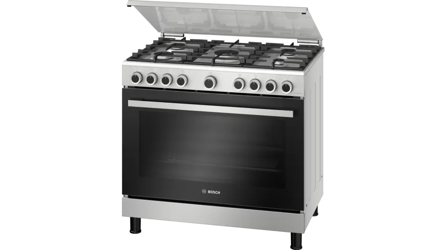 Bosch Series 4 | Gas Cooking Range Freestanding 90 X 60 cm 5 Burners Black Model-HGVDA0Q50M | 1 Year Brand Warranty