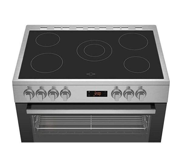 Beko 90 X 60 cm 5 Zones Ceramic Cooker Stainless Steel Model GM17300GXNS - Image 2