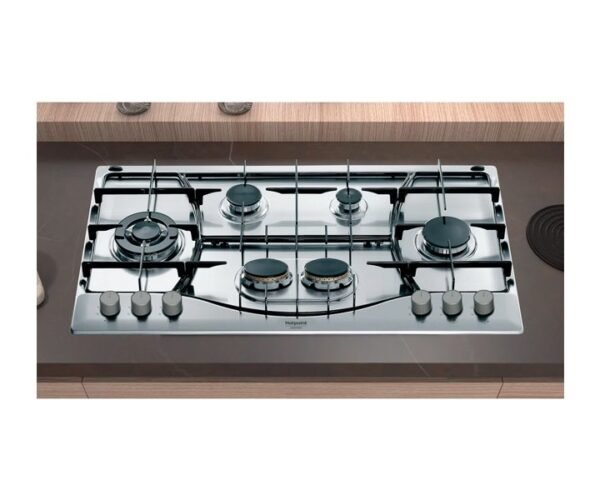 Ariston Built-In Gas Hob 90 cm 6 Burners Stainless Steel Model- PHN962TSIXA - Image 2