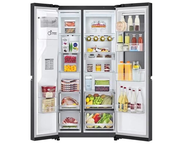 LG 674 Liter Side By Side Refrigerator With Water Dispenser Inverter Compressor Dark Black Model GCX257CQVV - Image 3