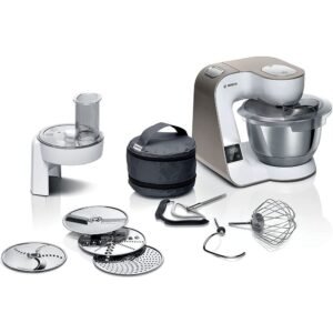 Bosch Series 5 | Kitchen Machine 1000W 7 Speeds, integrated scale, dough hook, whisk, beater, White Model-MUM5XW10GB | 1 Year Brand Warranty.