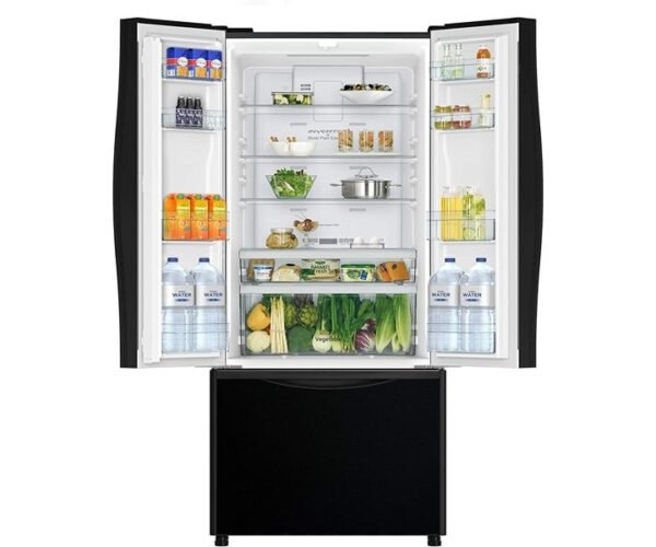 Hitachi 600 Liter French Bottom Freezer Refrigerator Glass Color Black Model RWB600PUK9GBK | 1 Year Full & 5 Years Compressor Warranty. - Image 2