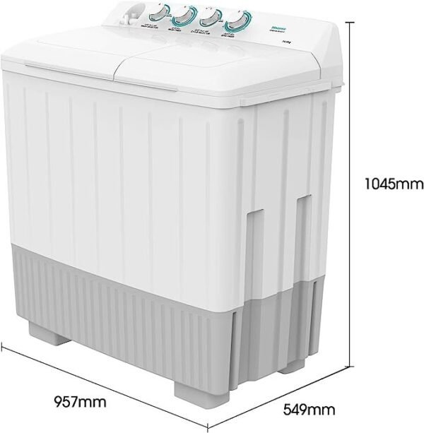 Hisense 14 Kg Twin Tub Washing Machine Model WSBE141 - Image 3