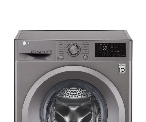 LG 7 Kg Front Load Washing Machine 6 Motion Direct Drive Smart Diagnosis™ Silver Colour Model-F2J5QNP7S - Image 3