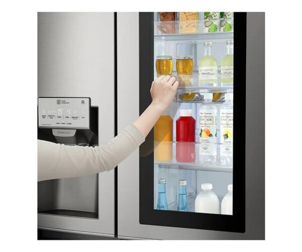 LG Side by Side Refrigerator 665 Liters French Door Refrigerator Door in Door Insta View Black Stainless Steel Color Model-GCX247CSBV - Image 6