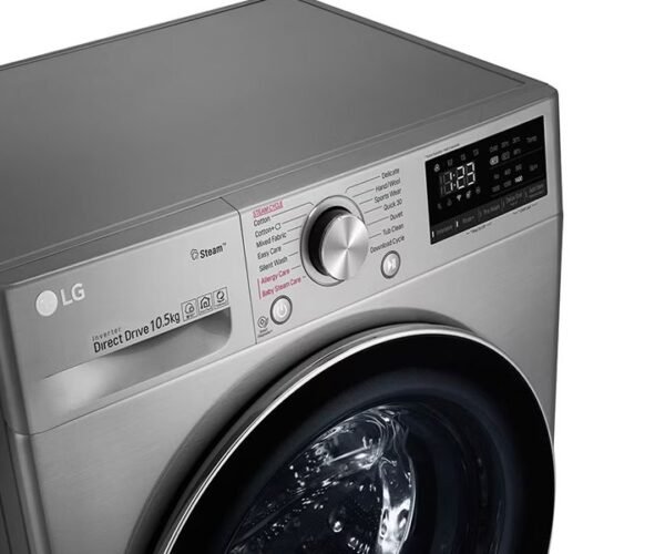 LG Front Load Washing Machine 10.5 KG 1400 RPM Steam+™ with AI DD Technology Silver Colour Model-F4V5RYP2T - Image 4