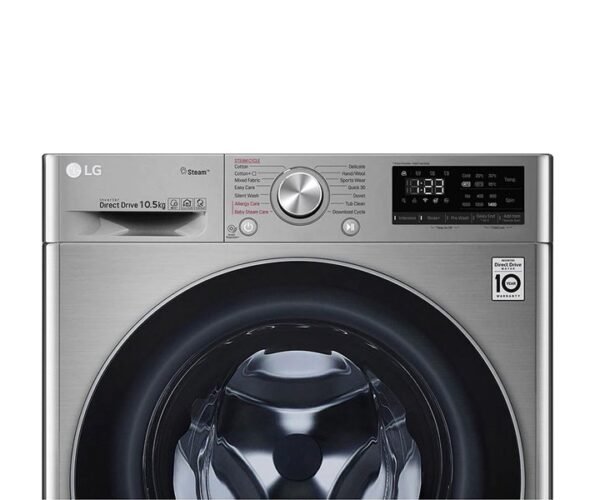 LG Front Load Washing Machine 10.5 KG 1400 RPM Steam+™ with AI DD Technology Silver Colour Model-F4V5RYP2T - Image 3