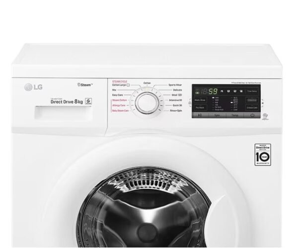 LG Front Load Washing Machine 8 Kg Steam Inverter Direct Drive 1400 RPM White Color Model-FH4G7TDY0 - Image 3