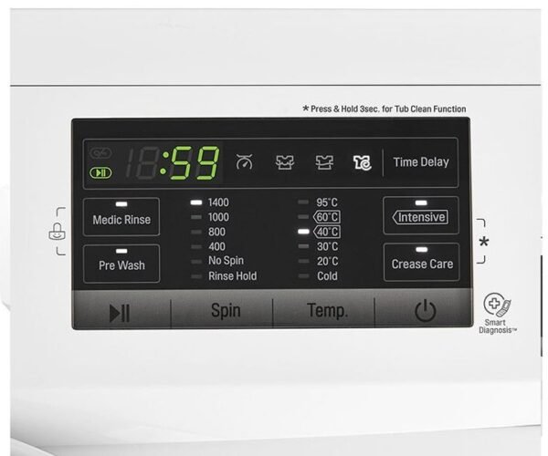 LG Front Load Washing Machine 8 Kg Steam Inverter Direct Drive 1400 RPM White Color Model-FH4G7TDY0 - Image 5