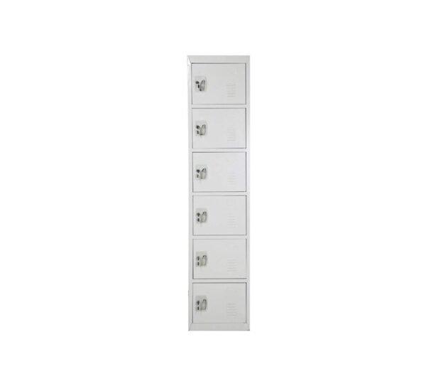 Galaxy Design Metal Six Door Metal Locker, GDF-TG6, Grey, H183 x W40 x D45 cm