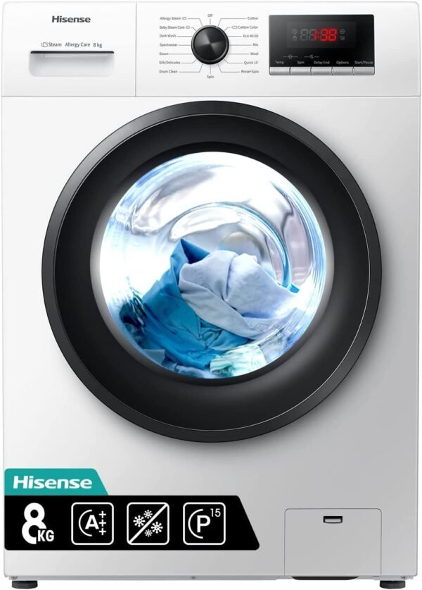Hisense 8 Kg Front Load Washing Machine White Color Model WFPV8012EM