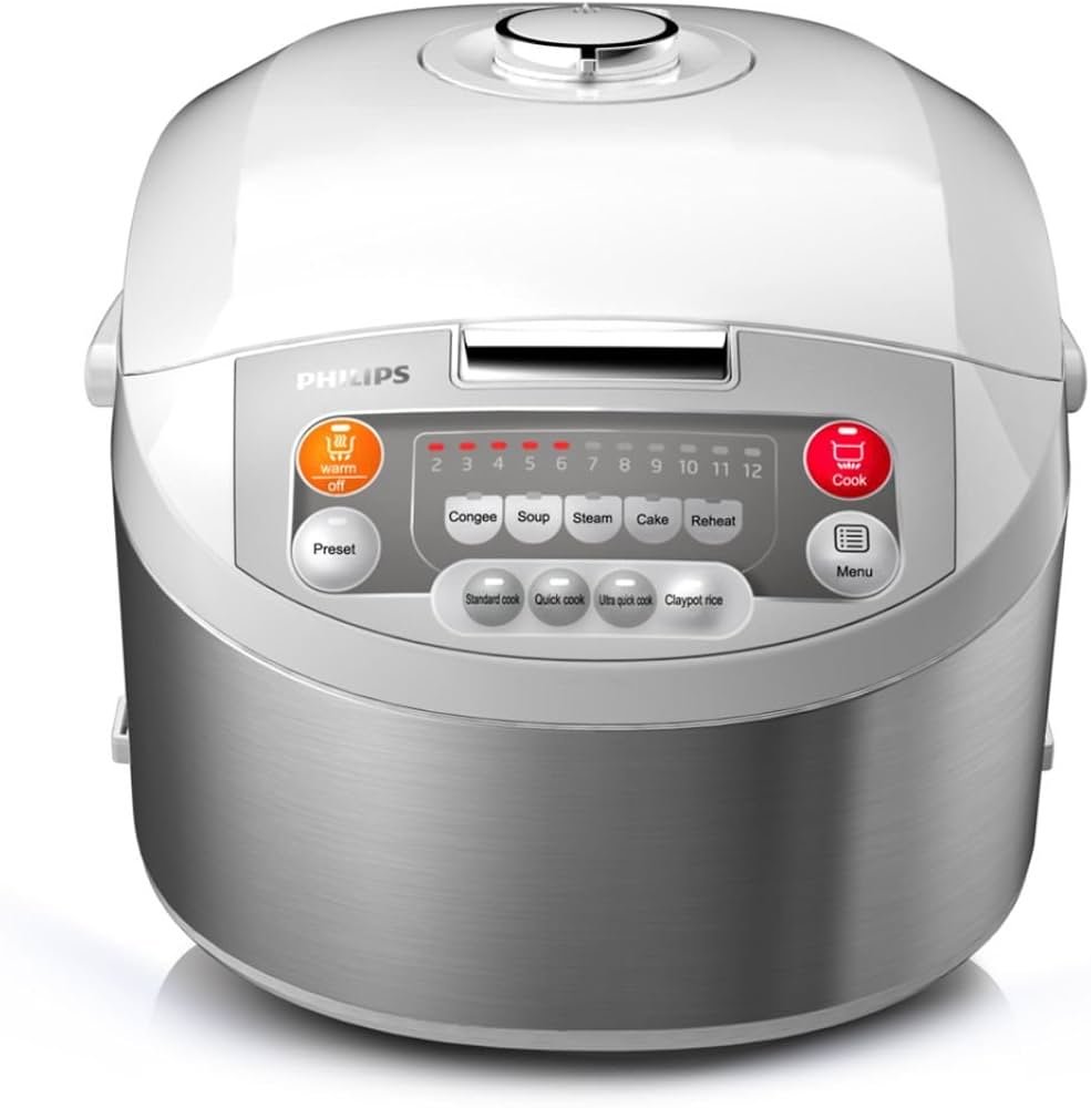 Philips 1.8 Liters Rice Cooker 980W Stainless Steel Model - HD3038/56