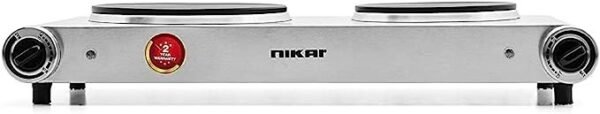 Nikai 2500W Double Electric Hot Plate Silver Model-NKTOE5N2 | 1 Year Brand Warranty - Image 4