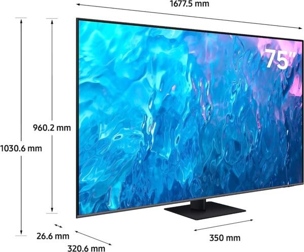 Samsung 75 Inch QLED 4K Smart TV Q70C Series Quantum HDR, Dual LED, Object Tracking, Sound Lite, Q-Symphony, Wifi Black (2023-24) Model-QA75Q70CAUXZN - Image 2