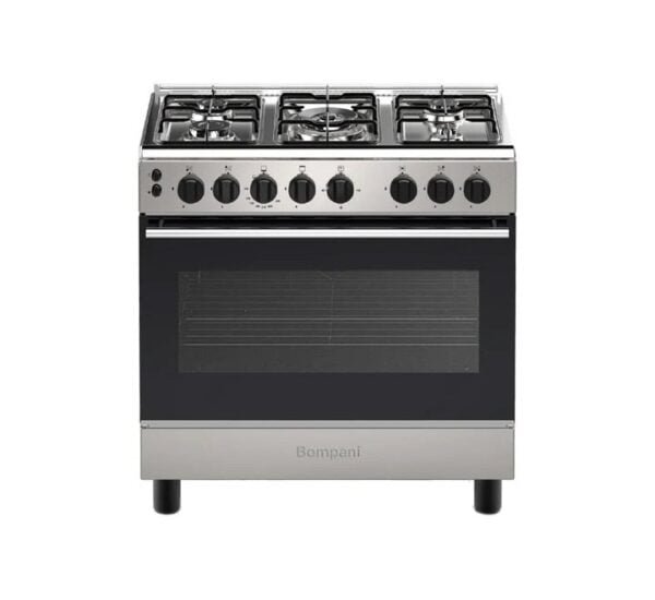 Bompani 80X50 Cm 5 Burners Gas Cooker, Stainless Steel Model - 80GG5TCIX - 1 Year Warranty