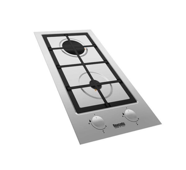 Baumatic 2 Burner Gas Hob Silver Model BMEH3GSS-2 - Image 2