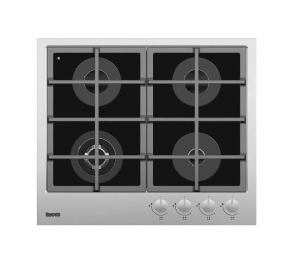 Baumatic 4 Burner Gas Hob Silver Model BMEH6GBLSS