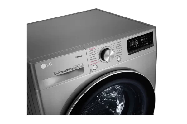 LG ThinQ Front Load Washer and Dryer 9/6 Kg AI DD with Steam Stainless Silver Colour Model-F4V5VGP2T - Image 4