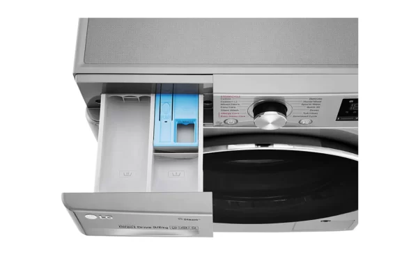 LG ThinQ Front Load Washer and Dryer 9/6 Kg AI DD with Steam Stainless Silver Colour Model-F4V5VGP2T - Image 2