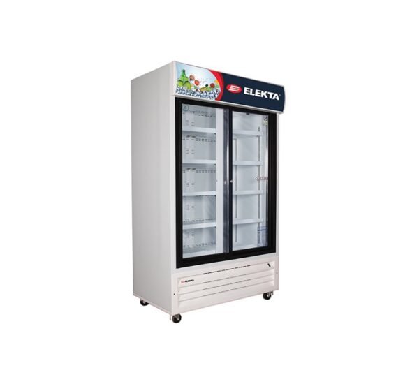 Elekta Showcase Chiller 1400L Double Door Upright Chiller, Digital Display, Castors , Lock & Key, EVESC1450