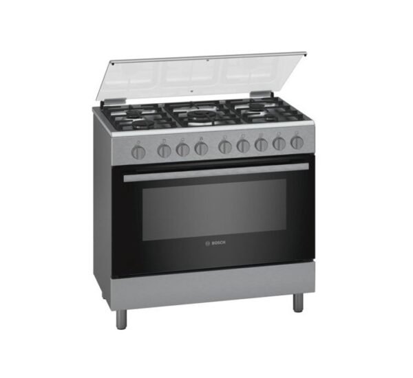 Bosch 90X60 cm Gas Cooking Range 5 Gas Burners Silver Model-HGI12TQ50M | 1 Year Brand Warranty.