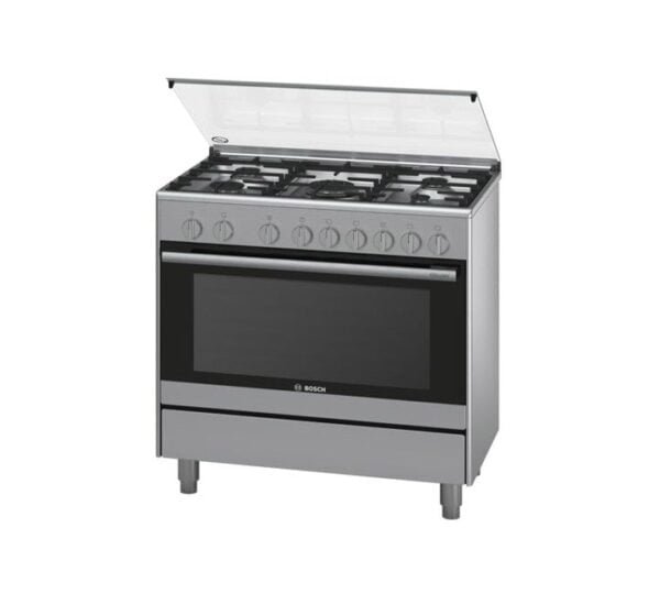 Bosch Serie 2 | Free Standing Gas Cooker 5-Burner Silver 90x60 cm Model-HSG736357M | 1 Year Brand Warranty.