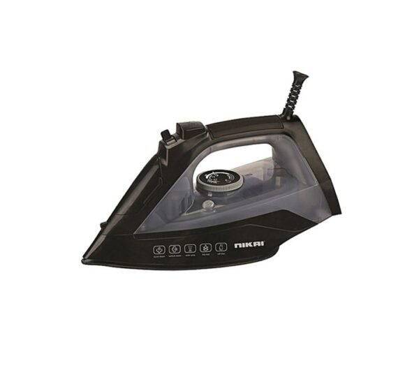 Nikai 2200W Non-stick Teflon soleplate Electric Steam Iron Black Model NSI888TS | 1 Year Full Brand Warranty