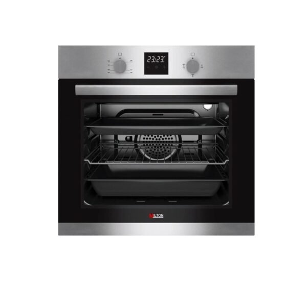 Milton Built-in Electric Oven MOE608S Stainless Steel -Black Glass Fan Light Inox Color Size 60x60 cm