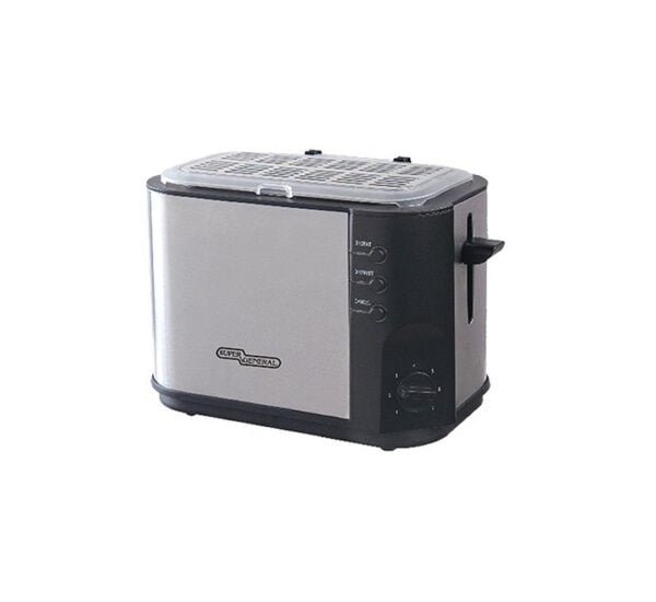 Super General 2 Slice Toaster with Lid Color Black Model SGT841D | 1 year warranty