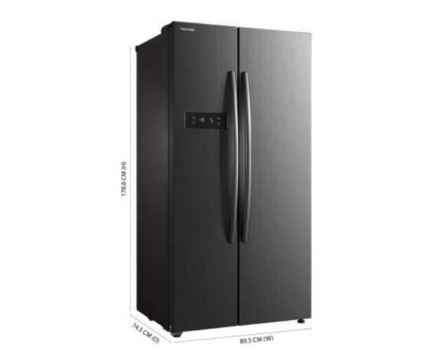 TOSHIBA 587 Liter Side by Side Refrigerator Silver Model-GR-RS530WE-PMI(06) - Image 4