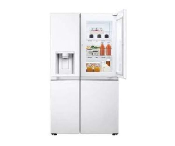 LG 889 Liters Side by Side Refrigerator, French Door, Water Dispenser, Linear Inverter Compressor Color White Model – GCJ348CQFS – International Version.
