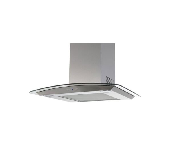 Baumatic 60cm Curved Glass Wall Mounted Cooker Hood Silver Model BMECH6WGLSS-2