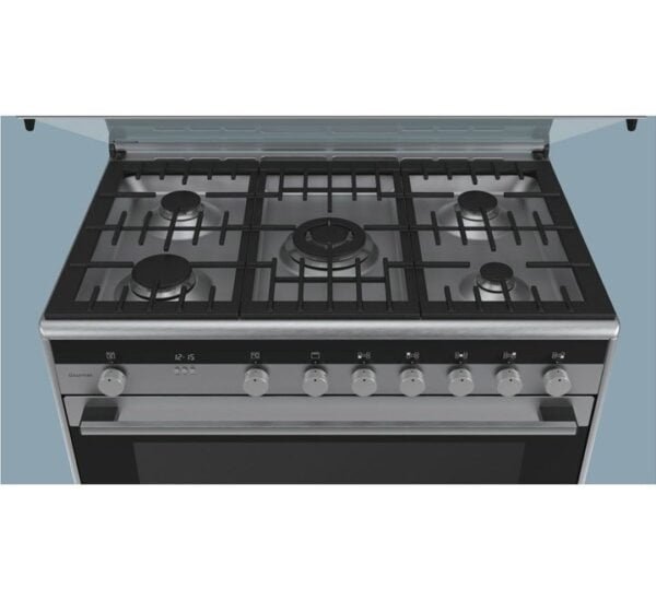 Siemens IQ100 112 Liters 5 Burner Gas Cooker Silver Model HG73G8357M | 1 Year Full Warranty. - Image 2