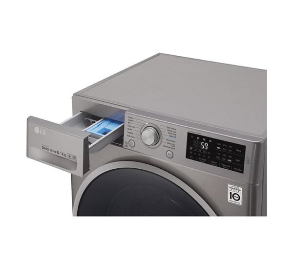 LG Washer and Dryer 6 / 4 Kg 6 Motion Direct Drive Smart Diagnosis™ Silver Colour Model- F2J6NMP8S - Image 3