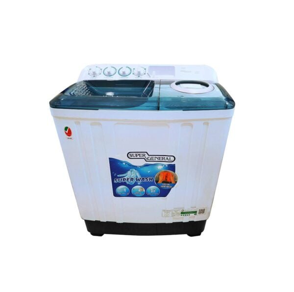 Super General 12Kg Twin Tub Washing Machine Color White Model SGW125 | 1 year warranty