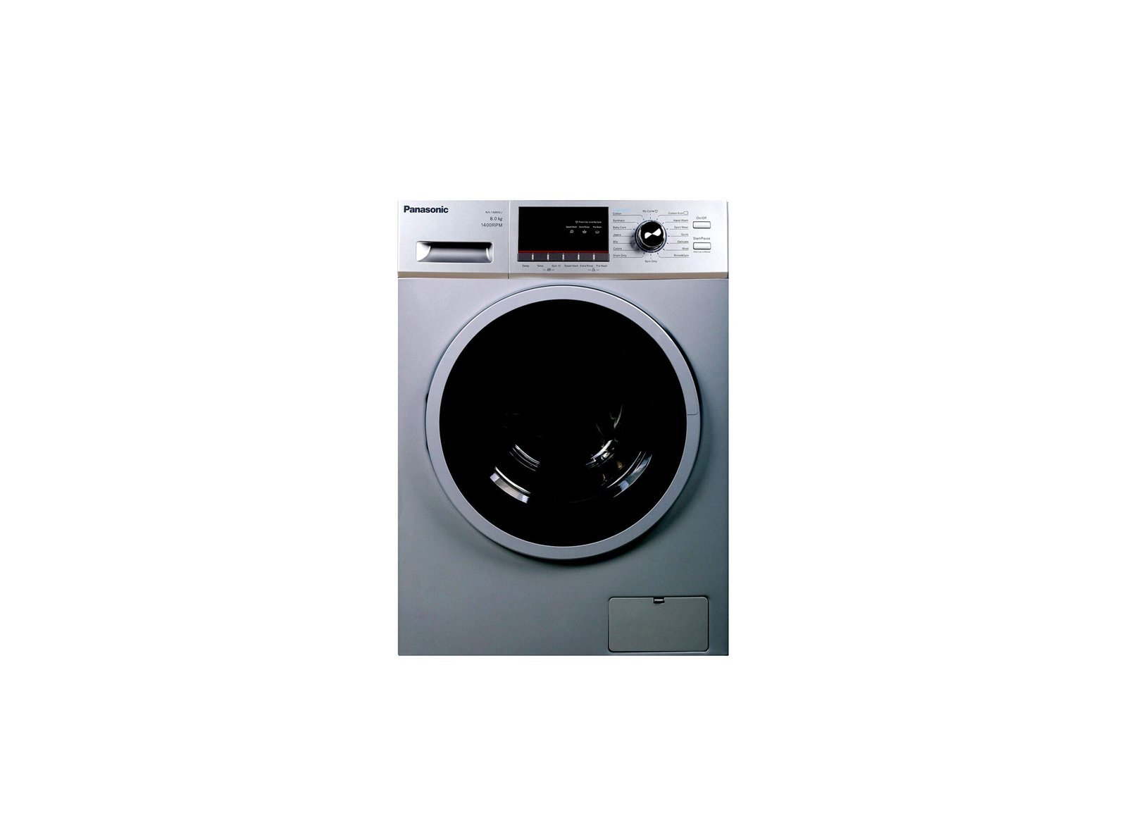 Panasonic 8 kg Front Load Washing Machine 1400 rpm Color Silver Model- NA-148MB3 |  1 Year Full 10 Years Motor Warranty.