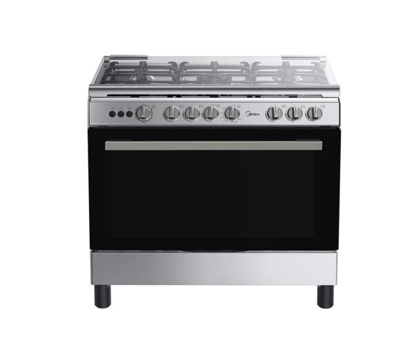 Midea 90X60Cm 5 Burners Freestanding Cooker Full Safety Stainless Steel Model LME95028FFD | 1 Year Full Warranty