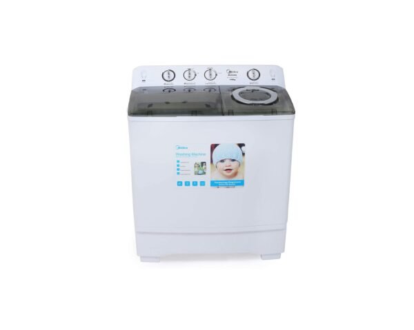 Midea 14 KG Twin Tub Semi Automatic Washing Machine White Model MTE160P1402S | 1 Year Full Warranty