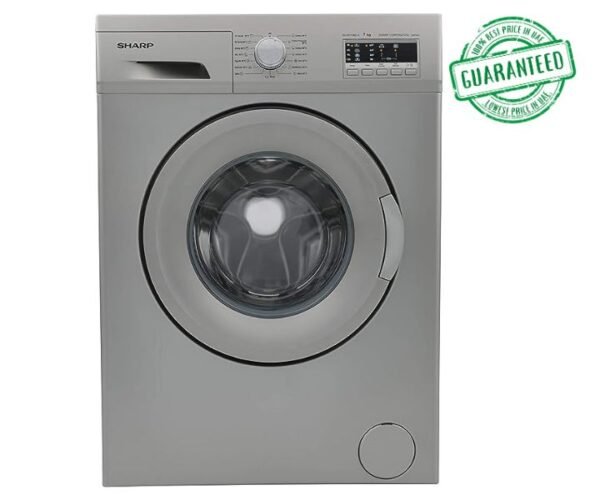 Sharp 7 Kg Front Load Washing Machine 1000 RPM Silver Model ES-FE710CZL-S | 1 Year Warranty.