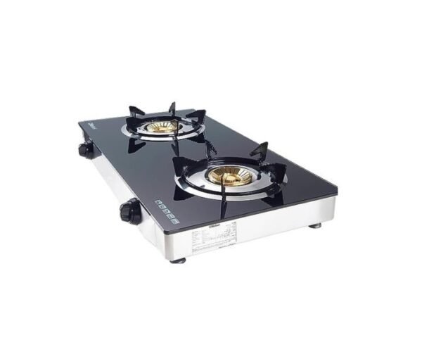 Nobel Double Gas Stove With Brass Glass Auto Ignition Black Model-NGT2111 | 1 Year Warranty. - Image 2