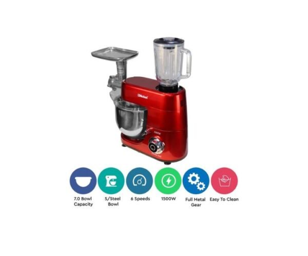 Nobel 1.5 Liters Stand Mixer Juicer With Bowl 1500 W Red Model-NBM100 | 1 Year Warranty. - Image 2