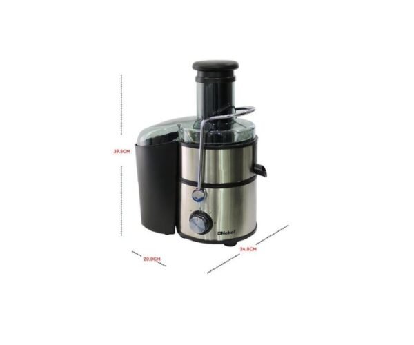 Nobel 2 Litres Juicer Grinder Chopper And Blender With Steel Strainer Safety Lock Device Black Model-NJE404E | 1 Year Warranty. - Image 3