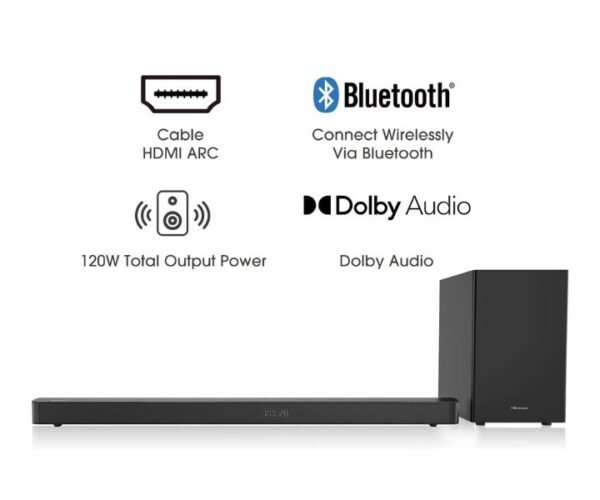 Hisense 2.1-Channel Soundbar and Subwoofer Black Model HS212 - Image 3